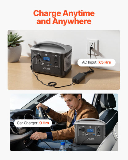 VEVOR Portable Power Station, 600W Solar Generator Power Station, 493Wh LiFePO4 Battery Backup with 8 Output Ports for Home Emergency, Outdoor Camping, RV Travel (Solar Panel NOT Included) - DXCNDYWTYNB5I6NQI001V1 - view 7