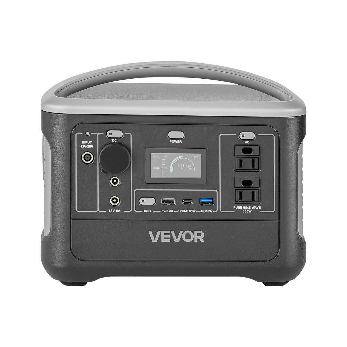 VEVOR Portable Power Station, 600W Solar Generator Power Station, 493Wh LiFePO4 Battery Backup with 8 Output Ports for Home Emergency, Outdoor Camping, RV Travel (Solar Panel NOT Included) - DXCNDYWTYNB5I6NQI001V1 - view 10