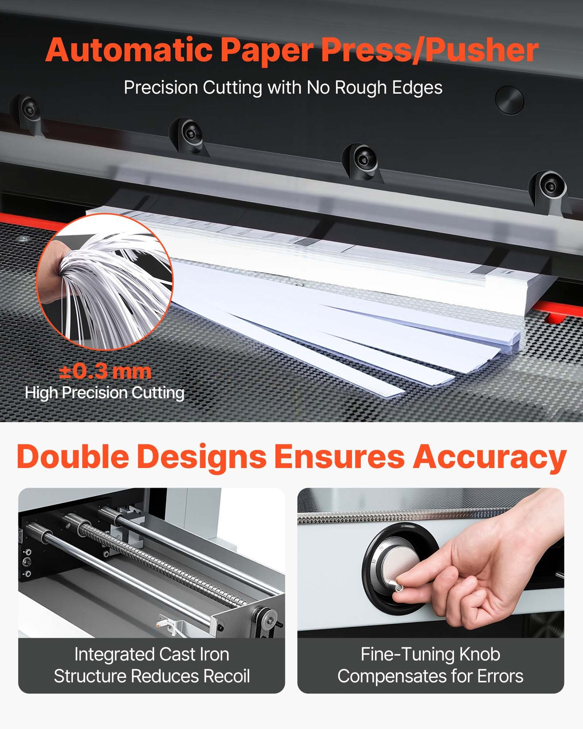 VEVOR Electric Paper Cutter, 1100W Heavy Duty Paper Cutter Machine With 20.28 in Cutting Width, 3.15 in Cutting Thickness, Electric Guillotine Trimmer with Casters and 7 in Touchscreen, for Print Shop - DXDDQZJYYQZJVVLNO001V1 - view 5