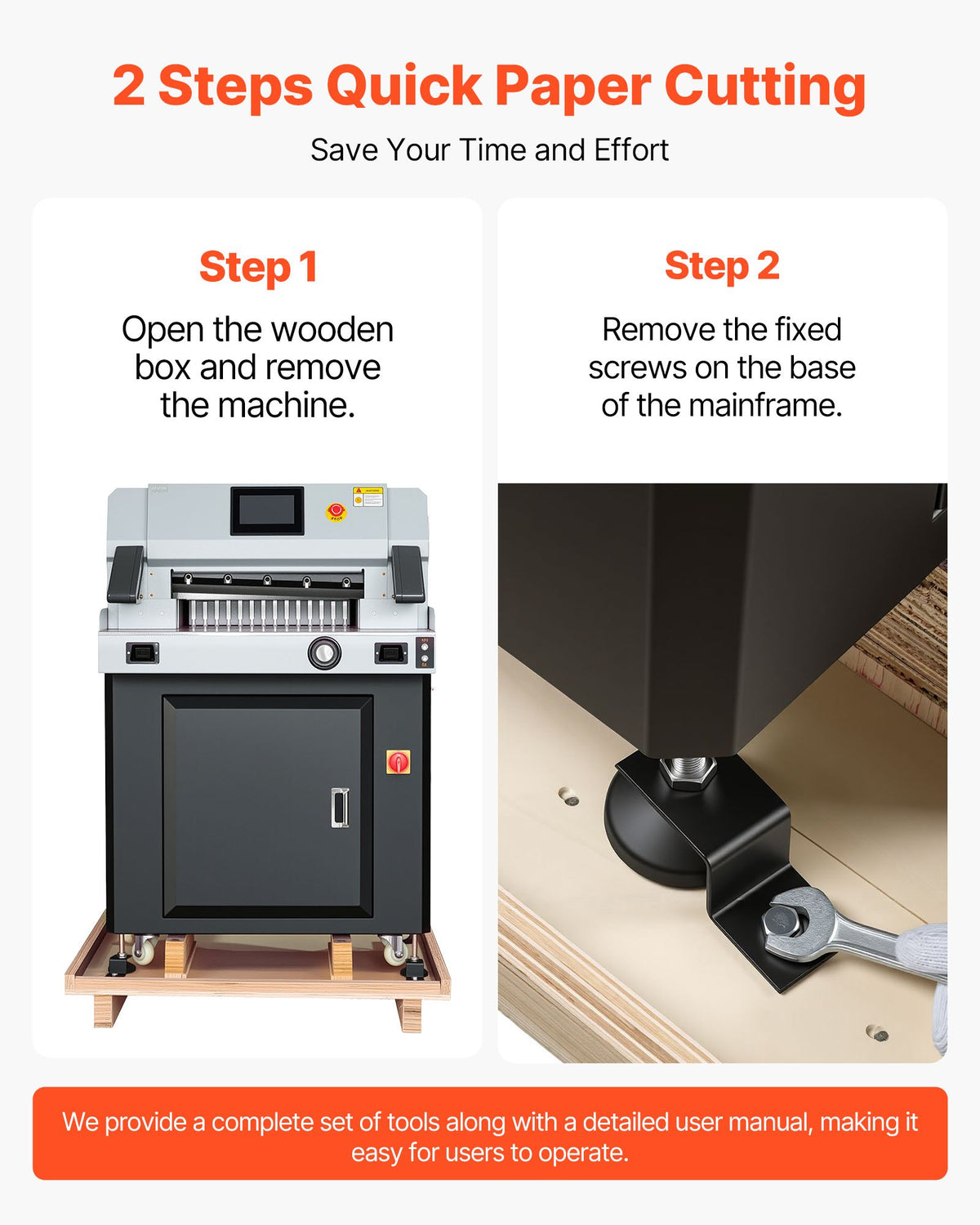 VEVOR Electric Paper Cutter, 1100W Heavy Duty Paper Cutter Machine With 20.28 in Cutting Width, 3.15 in Cutting Thickness, Electric Guillotine Trimmer with Casters and 7 in Touchscreen, for Print Shop - DXDDQZJYYQZJVVLNO001V1 - view 7