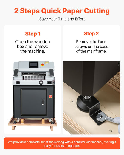 VEVOR Electric Paper Cutter, 1100W Heavy Duty Paper Cutter Machine With 20.28 in Cutting Width, 3.15 in Cutting Thickness, Electric Guillotine Trimmer with Casters and 7 in Touchscreen, for Print Shop - DXDDQZJYYQZJVVLNO001V1 - view 7