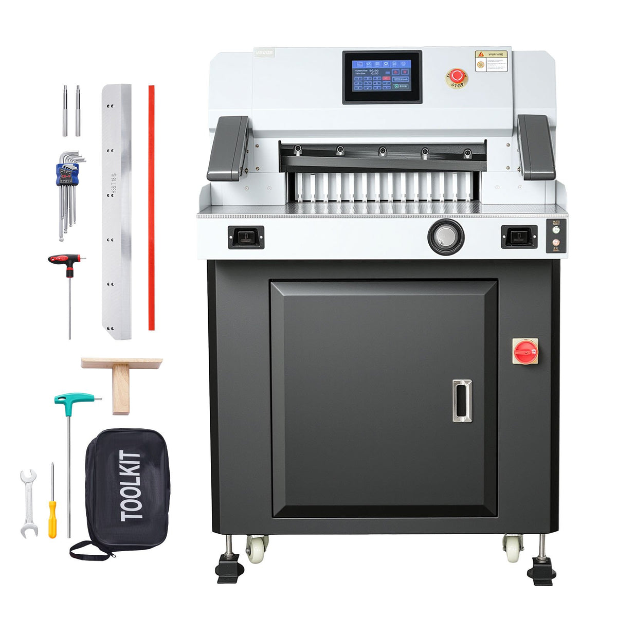 VEVOR Electric Paper Cutter, 1100W Heavy Duty Paper Cutter Machine With 20.28 in Cutting Width, 3.15 in Cutting Thickness, Electric Guillotine Trimmer with Casters and 7 in Touchscreen, for Print Shop - DXDDQZJYYQZJVVLNO001V1 - view 10