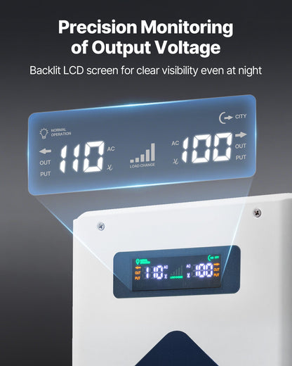 VEVOR Step Down Voltage Converter, 2000VA, Heavy Duty Voltage Power Converter, 220V to 110V Power Transformer, with 2 US Outlets, USB Output, LCD Display, Temperature Protection, for 110V Appliances - DXDYZHQJY110IDWO5001V7 - view 6