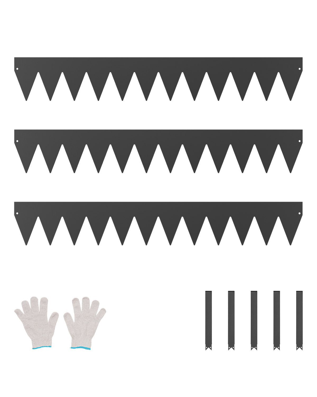 VEVOR Steel Landscape Edging, 3 Packs 40 x 6 in Rust-Resistant Metal Landscape Edging, Bendable Garden Edging Border, Heavy Duty Lawn Edging, Easy-to-Install, Flower Bed Yard Pathway Divider Black - DXGJSPZ3PCS4KIGQYV0 - view 1