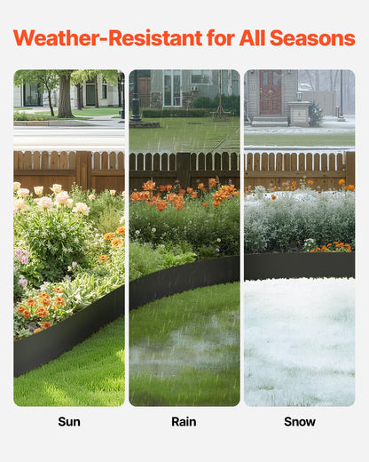 VEVOR Steel Landscape Edging, 3 Packs 40 x 6 in Rust-Resistant Metal Landscape Edging, Bendable Garden Edging Border, Heavy Duty Lawn Edging, Easy-to-Install, Flower Bed Yard Pathway Divider Black - DXGJSPZ3PCS4KIGQYV0 - view 4