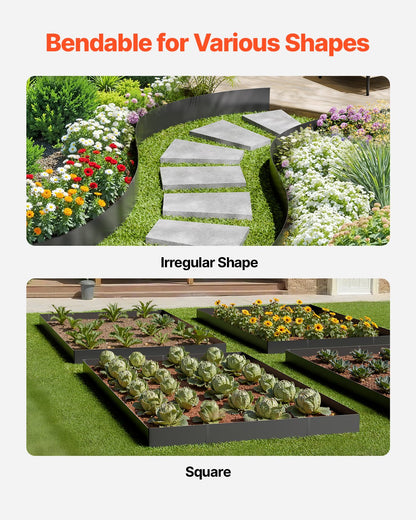 VEVOR Steel Landscape Edging, 3 Packs 40 x 6 in Rust-Resistant Metal Landscape Edging, Bendable Garden Edging Border, Heavy Duty Lawn Edging, Easy-to-Install, Flower Bed Yard Pathway Divider Black - DXGJSPZ3PCS4KIGQYV0 - view 5