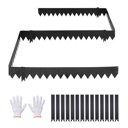 VEVOR Galvanized Steel Landscape Edging, 12-Pack 40 x 6 Inch Metal Edging for Landscaping with 14 Mounting Clips, Heavy Duty Metal Garden Edge Border for Flower Bed, Yard Pathway, Black - DXGJSPZ40INCEY3FH001V0 - view 1