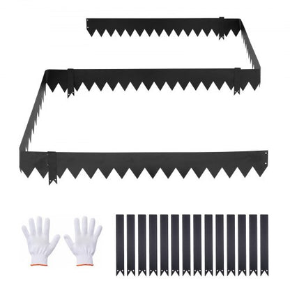 VEVOR Galvanized Steel Landscape Edging, 12-Pack 40 x 6 Inch Metal Edging for Landscaping with 14 Mounting Clips, Heavy Duty Metal Garden Edge Border for Flower Bed, Yard Pathway, Black - DXGJSPZ40INCEY3FH001V0 - view 2