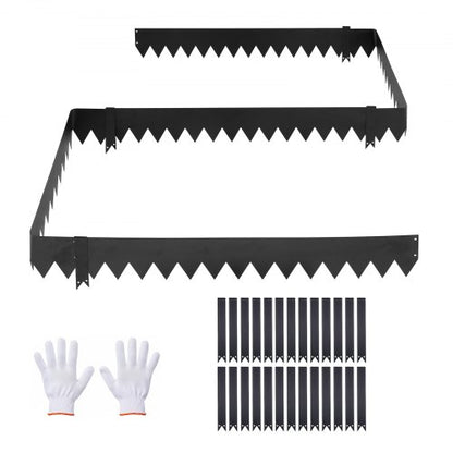 VEVOR Galvanized Steel Landscape Edging, 30-Pack 40 x 6 Inch Metal Edging for Landscaping with 32 Mounting Clips, Heavy Duty Metal Garden Edge Border for Flower Bed, Yard Pathway, Black - DXGJSPZ40INCH97I8001V0 - view 2
