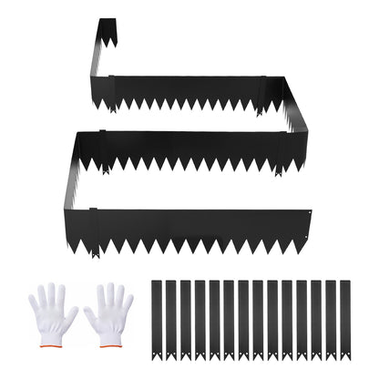 VEVOR Galvanized Steel Landscape Edging, 12-Pack 40 x 8 Inch Metal Edging for Landscaping with 14 Mounting Clips, Heavy Duty Metal Garden Edge Border for Flower Bed, Yard Pathway, Black - DXGJSPZ40INCTA673001V0 - view 1