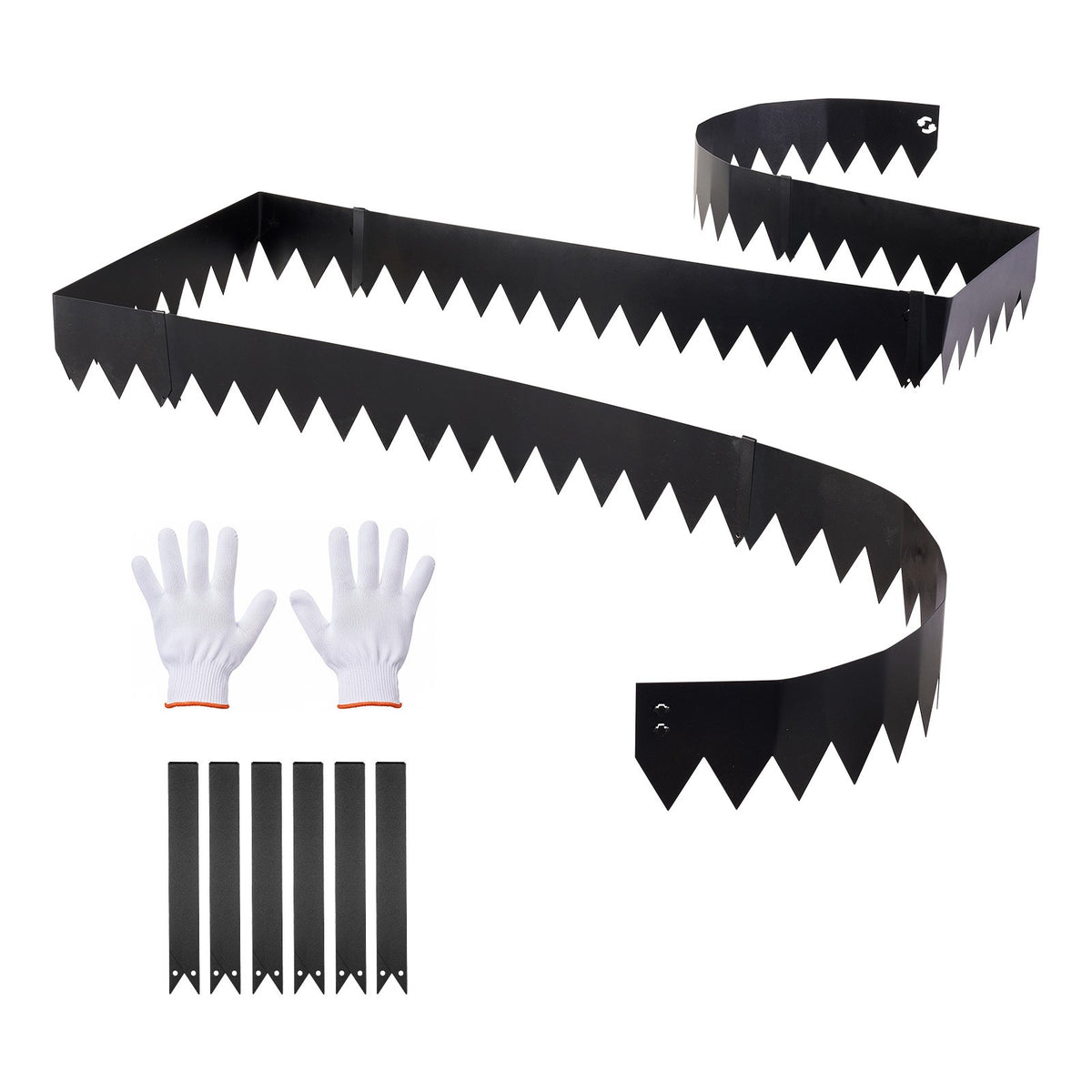 VEVOR Galvanized Steel Landscape Edging, 6-Pack 40 x 6 Inch Metal Edging for Landscaping with 6 Mounting Clips, Bendable Metal Garden Edge Border for Flower Bed, Yard Pathway, Black - DXGJSPZ40X6IU4B20001V0 - view 1
