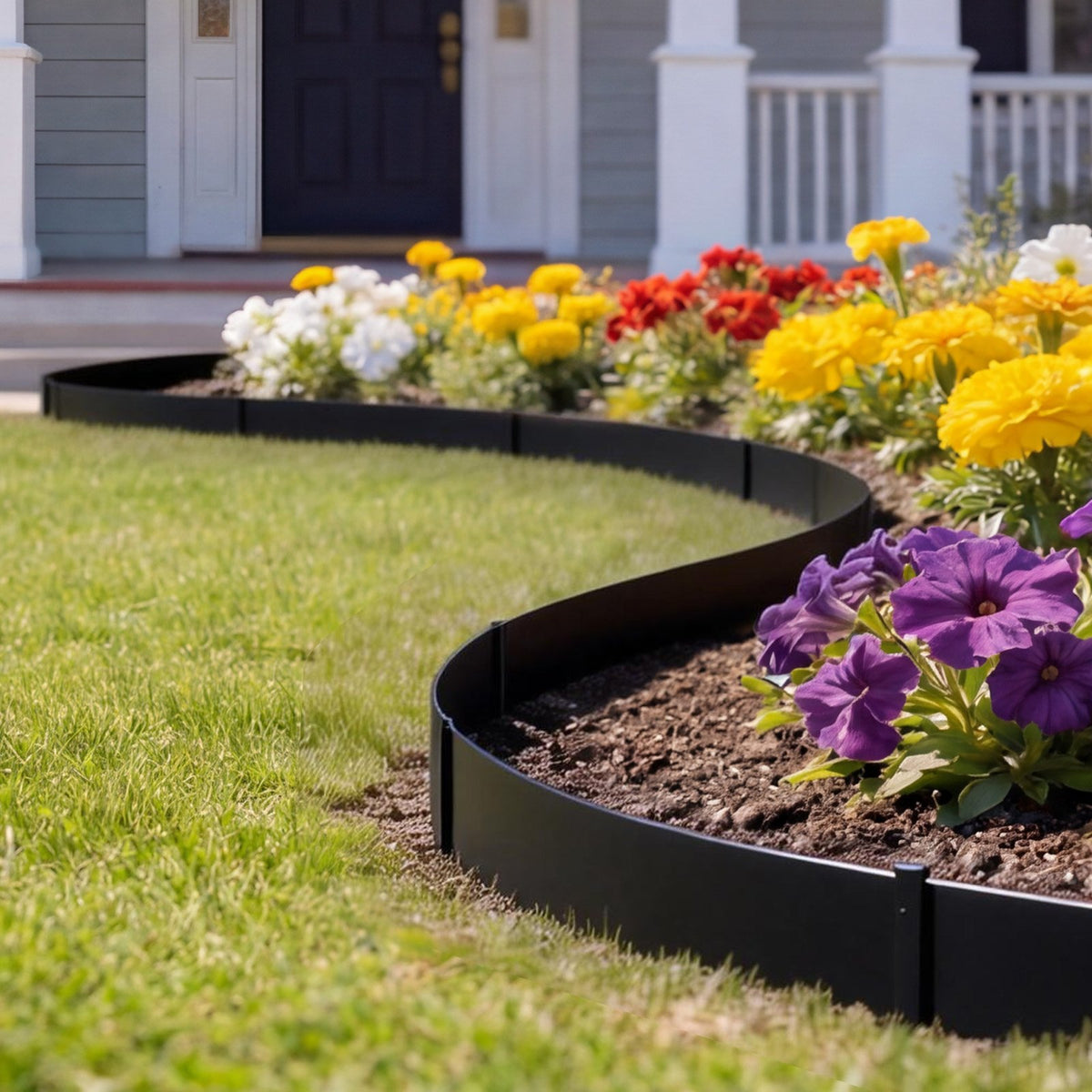 VEVOR Galvanized Steel Landscape Edging, 6-Pack 40 x 6 Inch Metal Edging for Landscaping with 6 Mounting Clips, Bendable Metal Garden Edge Border for Flower Bed, Yard Pathway, Black - DXGJSPZ40X6IU4B20001V0 - view 9