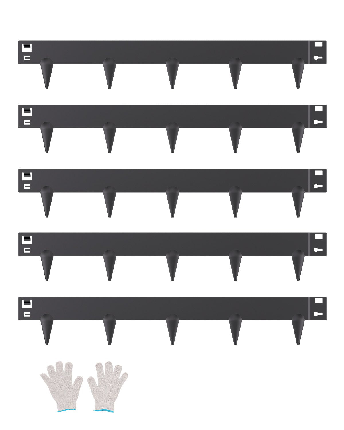 VEVOR Steel Landscape Edging, 5 Packs 39 x 3 in Rust-Resistant Metal Landscape Edging, Bendable Garden Edging Border, Heavy Duty Lawn Edging, Easy-to-Install, Flower Bed Yard Pathway Divider Black - DXGJSPZ5PCS334RZOV0 - view 1
