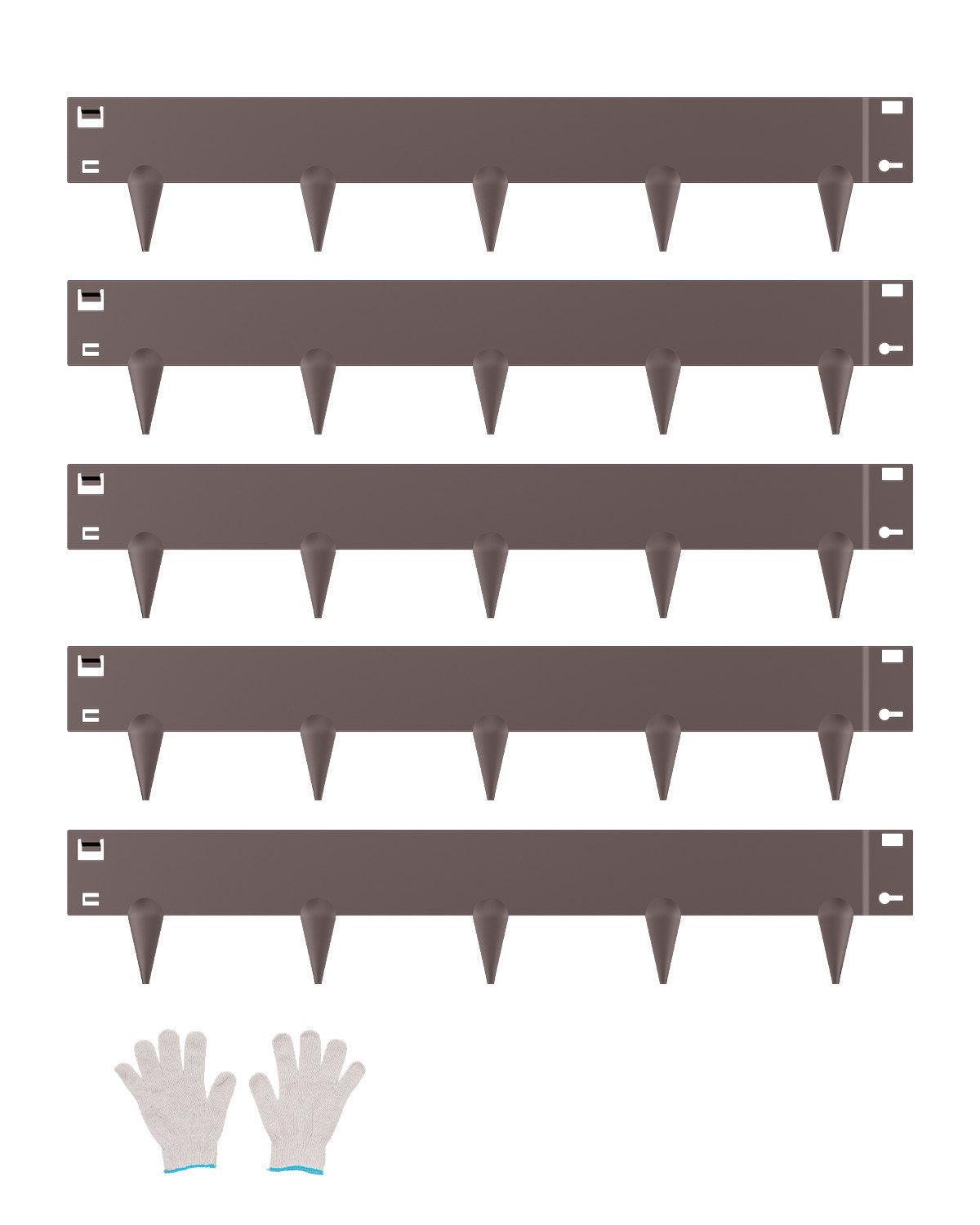 VEVOR Steel Landscape Edging, 5 Packs 39 x 4 in Rust-Resistant Metal Landscape Edging, Bendable Garden Edging Border, Heavy Duty Lawn Edging, Easy-to-Install, Flower Bed Yard Pathway Divider Brown - DXGJSPZ5PCS39ATCXV0 - view 1