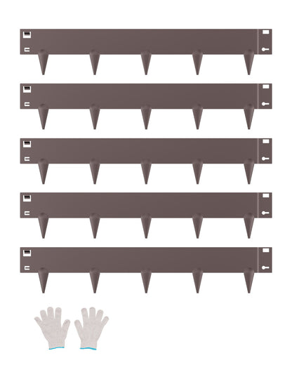 VEVOR Steel Landscape Edging, 5 Packs 39 x 4 in Rust-Resistant Metal Landscape Edging, Bendable Garden Edging Border, Heavy Duty Lawn Edging, Easy-to-Install, Flower Bed Yard Pathway Divider Brown - DXGJSPZ5PCS39ATCXV0 - view 1