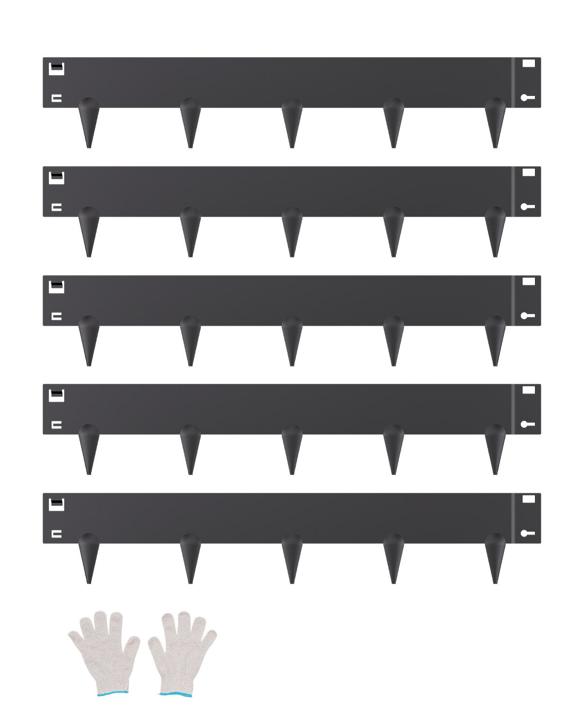 VEVOR Steel Landscape Edging, 5 Packs 39 x 4 in Rust-Resistant Metal Landscape Edging, Bendable Garden Edging Border, Heavy Duty Lawn Edging, Easy-to-Install, Flower Bed Yard Pathway Divider Black - DXGJSPZ5PCS3IHZTKV0 - view 1