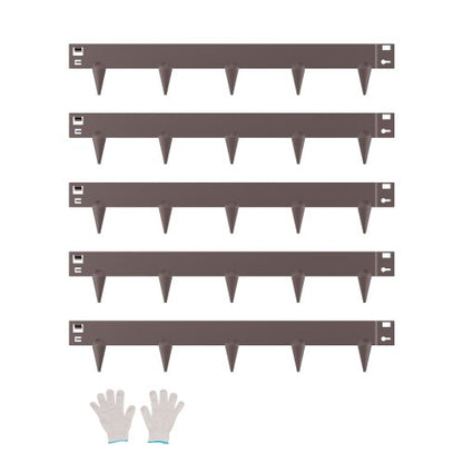 VEVOR Steel Landscape Edging, 5 Packs 39 x 3 in Rust-Resistant Metal Landscape Edging, Bendable Garden Edging Border, Heavy Duty Lawn Edging, Easy-to-Install, Flower Bed Yard Pathway Divider Brown - DXGJSPZ5PCS3ME5E9V0 - view 2