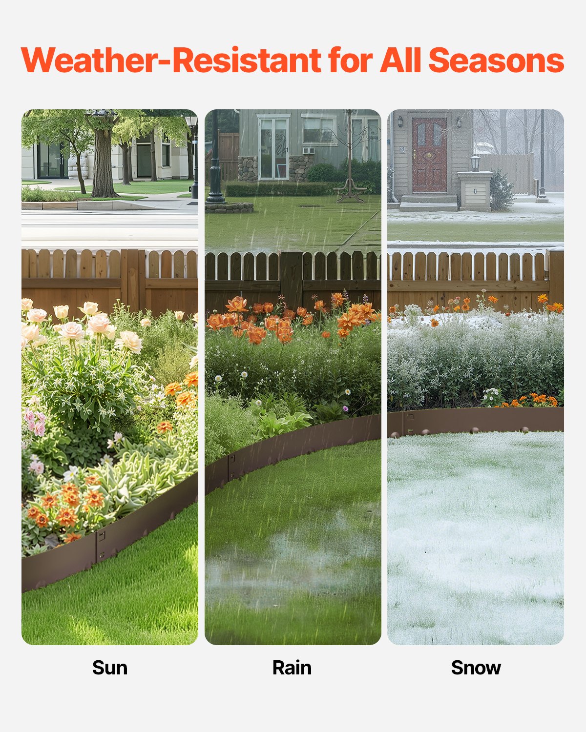 VEVOR Steel Landscape Edging, 5 Packs 39 x 3 in Rust-Resistant Metal Landscape Edging, Bendable Garden Edging Border, Heavy Duty Lawn Edging, Easy-to-Install, Flower Bed Yard Pathway Divider Brown - DXGJSPZ5PCS3ME5E9V0 - view 4
