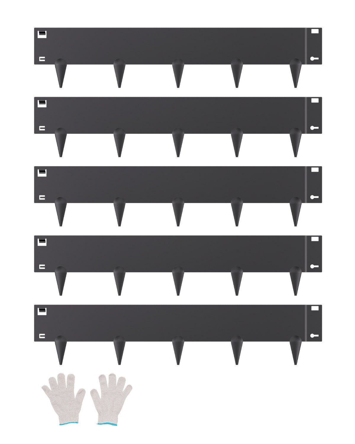 VEVOR Steel Landscape Edging, 5 Packs 39 x 5 in Rust-Resistant Metal Landscape Edging, Bendable Garden Edging Border, Heavy Duty Lawn Edging, Easy-to-Install, Flower Bed Yard Pathway Divider Black - DXGJSPZ5PCS3W4HOLV0 - view 1