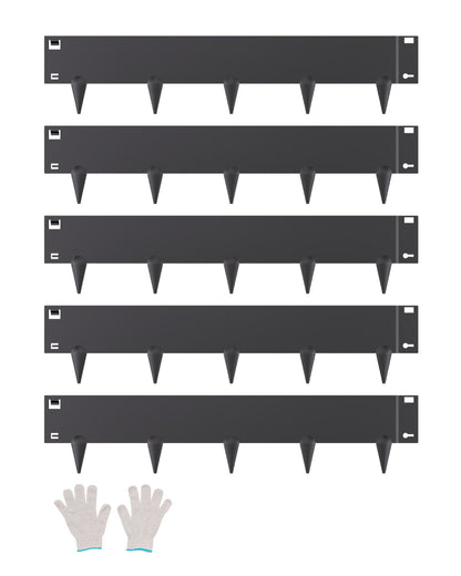 VEVOR Steel Landscape Edging, 5 Packs 39 x 5 in Rust-Resistant Metal Landscape Edging, Bendable Garden Edging Border, Heavy Duty Lawn Edging, Easy-to-Install, Flower Bed Yard Pathway Divider Black - DXGJSPZ5PCS3W4HOLV0 - view 1