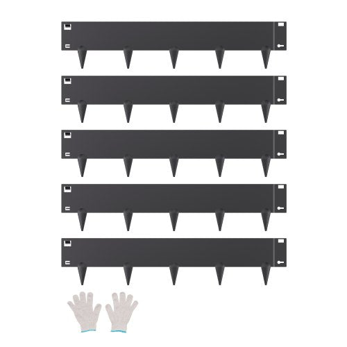 VEVOR Steel Landscape Edging, 5 Packs 39 x 5 in Rust-Resistant Metal Landscape Edging, Bendable Garden Edging Border, Heavy Duty Lawn Edging, Easy-to-Install, Flower Bed Yard Pathway Divider Black - DXGJSPZ5PCS3W4HOLV0 - view 2