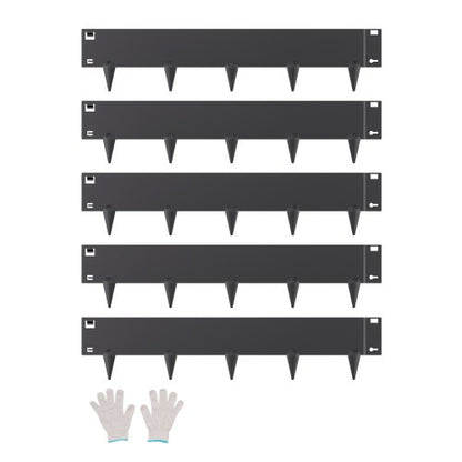 VEVOR Steel Landscape Edging, 5 Packs 39 x 5 in Rust-Resistant Metal Landscape Edging, Bendable Garden Edging Border, Heavy Duty Lawn Edging, Easy-to-Install, Flower Bed Yard Pathway Divider Black - DXGJSPZ5PCS3W4HOLV0 - view 2