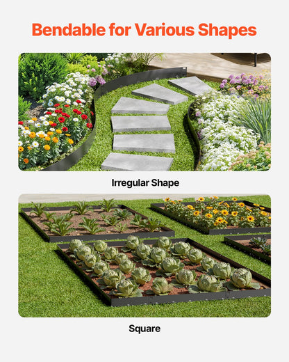VEVOR Steel Landscape Edging, 5 Packs 39 x 5 in Rust-Resistant Metal Landscape Edging, Bendable Garden Edging Border, Heavy Duty Lawn Edging, Easy-to-Install, Flower Bed Yard Pathway Divider Black - DXGJSPZ5PCS3W4HOLV0 - view 5