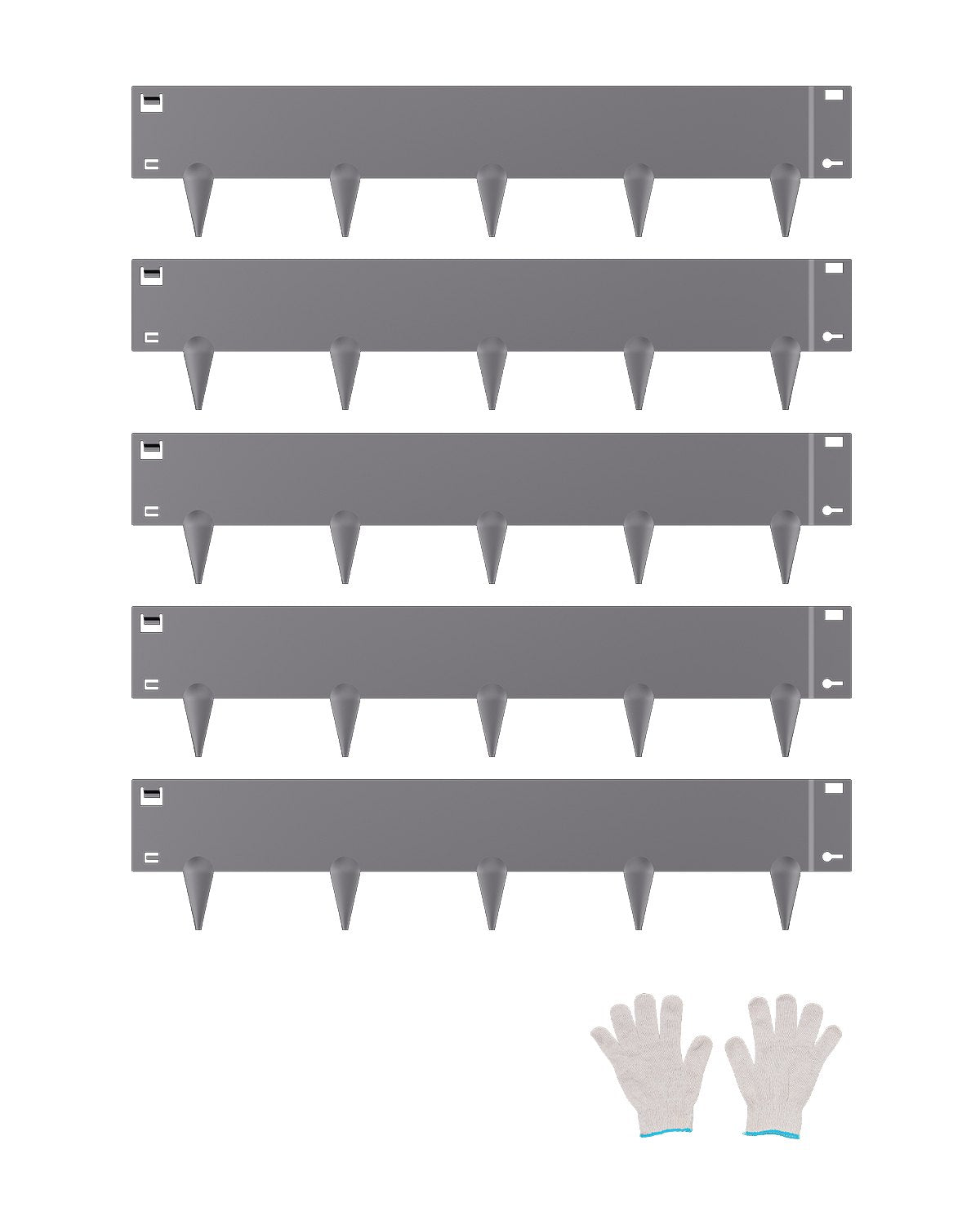 VEVOR Steel Landscape Edging, 5 Packs 39 x 5 in Rust-Resistant Metal Landscape Edging, Bendable Garden Edging Border, Heavy Duty Lawn Edging, Easy-to-Install, Flower Bed Yard Pathway Divider Dark Gray - DXGJSPZ5PCS3XI96GV0 - view 1