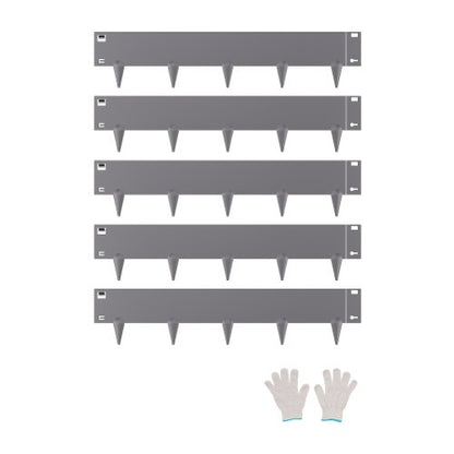 VEVOR Steel Landscape Edging, 5 Packs 39 x 5 in Rust-Resistant Metal Landscape Edging, Bendable Garden Edging Border, Heavy Duty Lawn Edging, Easy-to-Install, Flower Bed Yard Pathway Divider Dark Gray - DXGJSPZ5PCS3XI96GV0 - view 2
