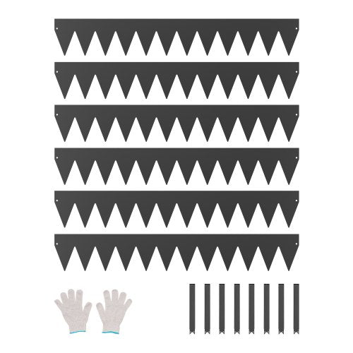 VEVOR Steel Landscape Edging, 6 Packs 40 x 6 in Rust-Resistant Metal Landscape Edging, Bendable Garden Edging Border, Heavy Duty Lawn Edging, Easy-to-Install, Flower Bed Yard Pathway Divider Black - DXGJSPZ6PCS43GBE4V0 - view 2