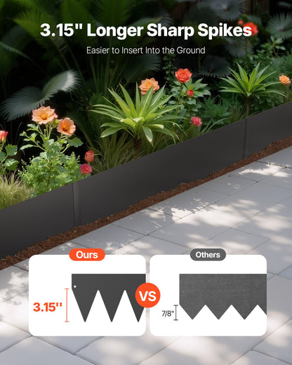 VEVOR Steel Landscape Edging, 6 Packs 40 x 6 in Rust-Resistant Metal Landscape Edging, Bendable Garden Edging Border, Heavy Duty Lawn Edging, Easy-to-Install, Flower Bed Yard Pathway Divider Black - DXGJSPZ6PCS43GBE4V0 - view 3