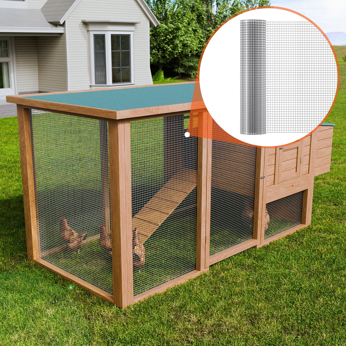 VEVOR Hardware Cloth 1/2 inch 24 inch x 25 ft 19 Gauge Chicken Wire Fence, Hot-Dip Galvanized After Welding Metal Wire Mesh Roll, Garden Plant Welded Fencing Roll Supports Poultry Netting Cage Fence - DXGSWL19GA24NK337001V0 - view 9
