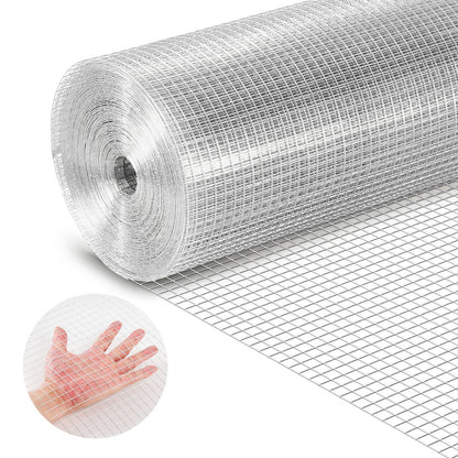VEVOR Hardware Cloth, 1/2 inch 60 inch x 100 ft 19 Gauge Chicken Wire Fence, Hot-Dip Galvanized After Welding Metal Wire Mesh Roll, Garden Plant Welded Fencing Roll Supports Poultry Netting Cage Fence - DXGSWL19GA60AB0ZO001V0 - view 1