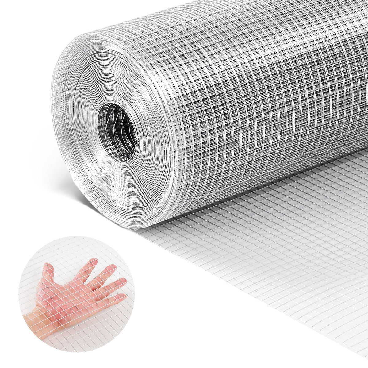 VEVOR Hardware Cloth, 1/2 inch 72 inch x 100 ft 19 Gauge Chicken Wire Fence, Hot-Dip Galvanized After Welding Metal Wire Mesh Roll, Garden Plant Welded Fencing Roll Supports Poultry Netting Cage Fence - DXGSWL19GA72AZE5Z001V0 - view 1