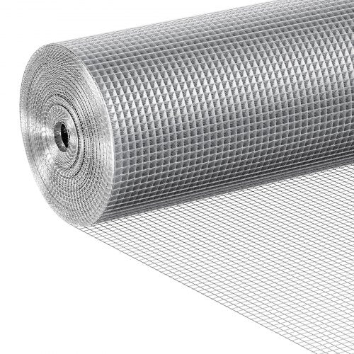VEVOR Hardware Cloth 1/4 inch 48 inch x 100 ft 23 Gauge Chicken Wire Fence, Hot-Dip Galvanized After Welding Metal Wire Mesh Roll, Garden Plant Welded Fencing Roll Supports Poultry Netting Cage Fence - DXGSWL23GA48XBSZ4001V0 - view 2