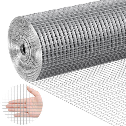 VEVOR Hardware Cloth, 1/2 inch 24in x 100 ft 19 Gauge, Hot Dipped Galvanized Wire Mesh Roll, Chicken Wire Fencing, Wire Mesh for Rabbit Cages, Garden, Small Rodents - DXGSWL24IN10QAYFCV0 - view 1
