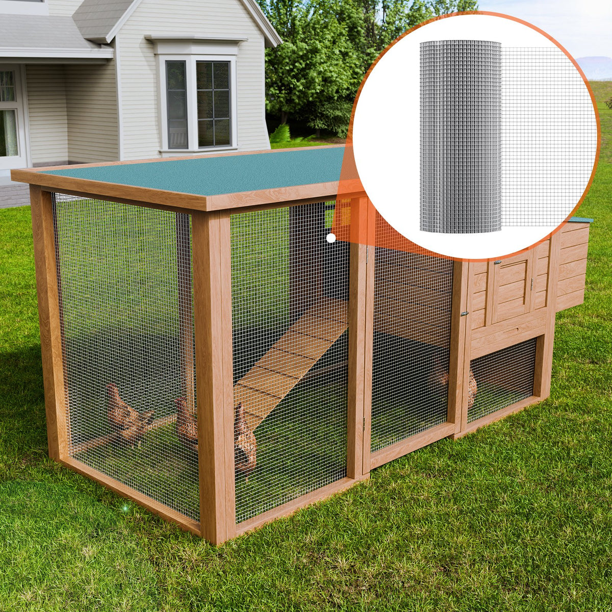 VEVOR Hardware Cloth, 1/2 inch 24in x 100 ft 19 Gauge, Hot Dipped Galvanized Wire Mesh Roll, Chicken Wire Fencing, Wire Mesh for Rabbit Cages, Garden, Small Rodents - DXGSWL24IN10QAYFCV0 - view 9