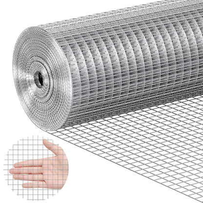 VEVOR Hardware Cloth, 1/2 inch 24in x 25 ft 19 Gauge, Hot Dipped Galvanized Wire Mesh Roll, Chicken Wire Fencing, Wire Mesh for Rabbit Cages, Garden, Small Rodents - DXGSWL24IN25CF4GSV0 - view 1