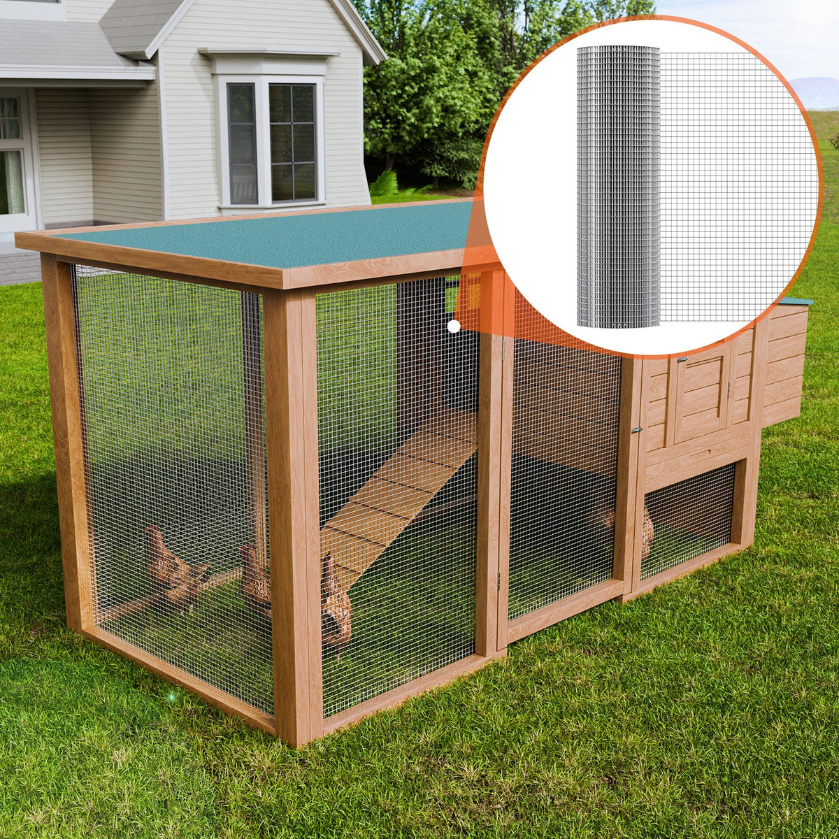 VEVOR Hardware Cloth, 1/2 inch 24in x 50 ft 19 Gauge, Hot Dipped Galvanized Wire Mesh Roll, Chicken Wire Fencing, Wire Mesh for Rabbit Cages, Garden, Small Rodents - DXGSWL24IN50VEYSJV0 - view 9