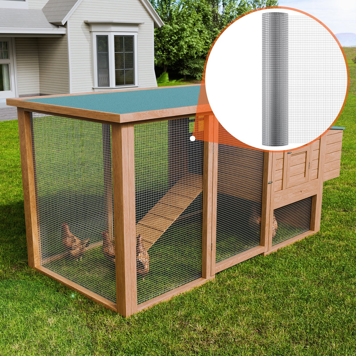 VEVOR Hardware Cloth, 1/2 inch 36in x 50 ft 19 Gauge, Hot Dipped Galvanized Wire Mesh Roll, Chicken Wire Fencing, Wire Mesh for Rabbit Cages, Garden, Small Rodents - DXGSWL36IN50YISK6V0 - view 9