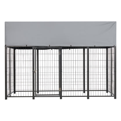 VEVOR Outdoor Dog Kennel, 7.87 x 3.94 x 5.4 ft Large Dog Kennel with Secure Lock, Outside Dogs Enclosures with UV-Resistant & Waterproof Roof Cover, Heavy Duty Pet Crate Cage Run for Large Dogs - DXHWQSHS846FF33P3002V0 - view 10