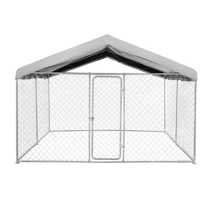 VEVOR Outdoor Dog Kennel, 9.84 x 9.84 x 7.05 ft Large Dog Kennel with Secure Lock, Outside Dogs Enclosures with UV-Resistant & Waterproof Roof Cover, Heavy Duty Pet Crate Cage Run for Large Dogs - DXHWQSYS1010X1043001V0 - view 10