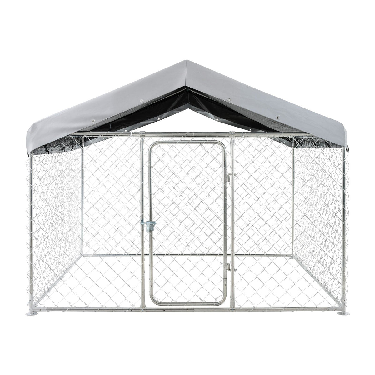 VEVOR Outdoor Dog Kennel, 6.56 x 6.56 x 5.25 ft Large Dog Kennel with Secure Lock, Outside Dogs Enclosures with UV-Resistant & Waterproof Roof Cover, Heavy Duty Pet Crate Cage Run for Large Dogs - DXHWQSYS6565NAQH5002V0 - view 10