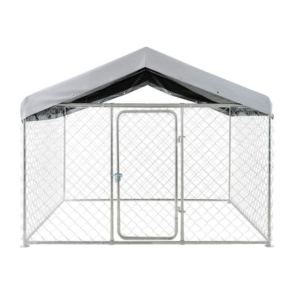 VEVOR Outdoor Dog Kennel, 6.56 x 6.56 x 5.25 ft Large Dog Kennel with Secure Lock, Outside Dogs Enclosures with UV-Resistant & Waterproof Roof Cover, Heavy Duty Pet Crate Cage Run for Large Dogs - DXHWQSYS6565NAQH5002V0 - view 10
