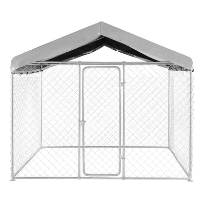 VEVOR Outdoor Dog Kennel, 7.55 x 7.55 x 7.05 ft Large Dog Kennel with Secure Lock, Outside Dogs Enclosures with UV-Resistant & Waterproof Roof Cover, Heavy Duty Pet Crate Cage Run for Large Dogs - DXHWQSYS7575A0KTF001V0 - view 10
