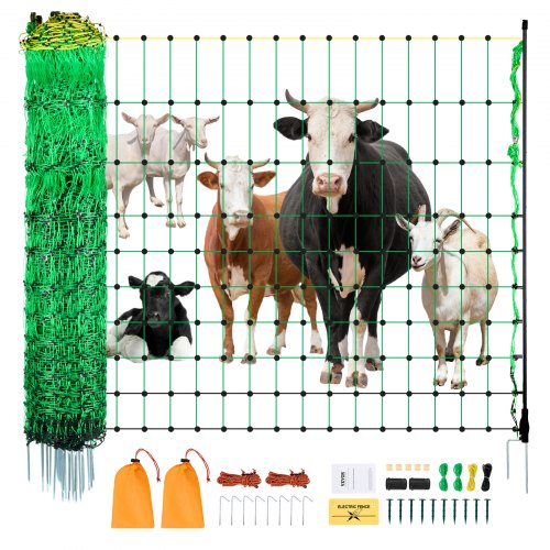 VEVOR Electric Fence Netting, 50" H x 164' L, Livestock Net Fencing with Posts & Stakes, Portable Mesh Nets for Goats, Sheep, Deer, Hogs, Dogs, Electric Fencing for Backyards, Gardens, Farms, Ranches - DXJCWLW50IN1GSPZF001V0 - view 2