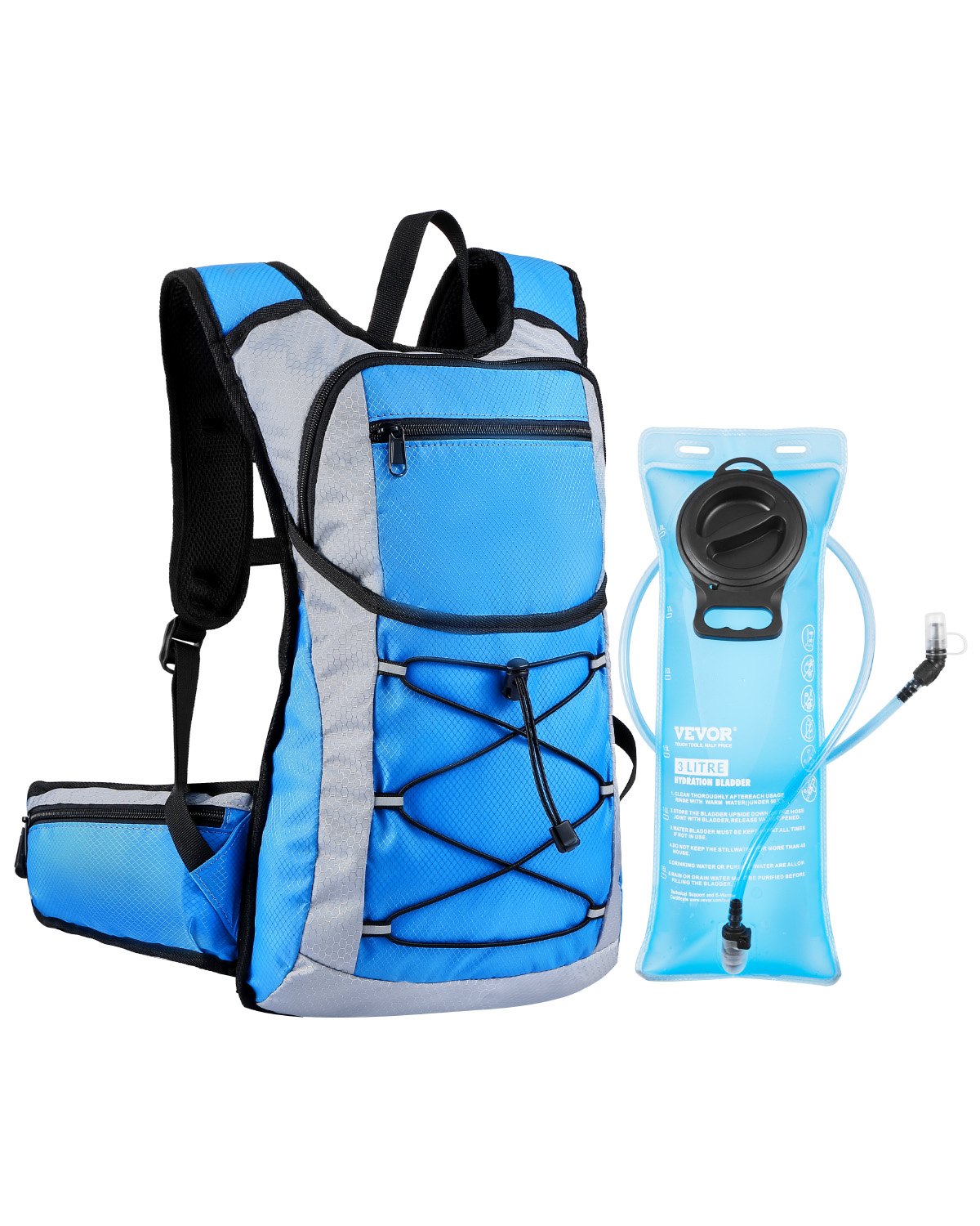 VEVOR Hydration Backpack, 15L Insulated Hydration Pack Backpack with 3L TPU Water Bladder, Hiking Water Backpack with Storage for Men Women, Hydro Water Daypack for Hiking Running Cycling Camping - DXKSDBLSCYK03BB5MV0 - view 1
