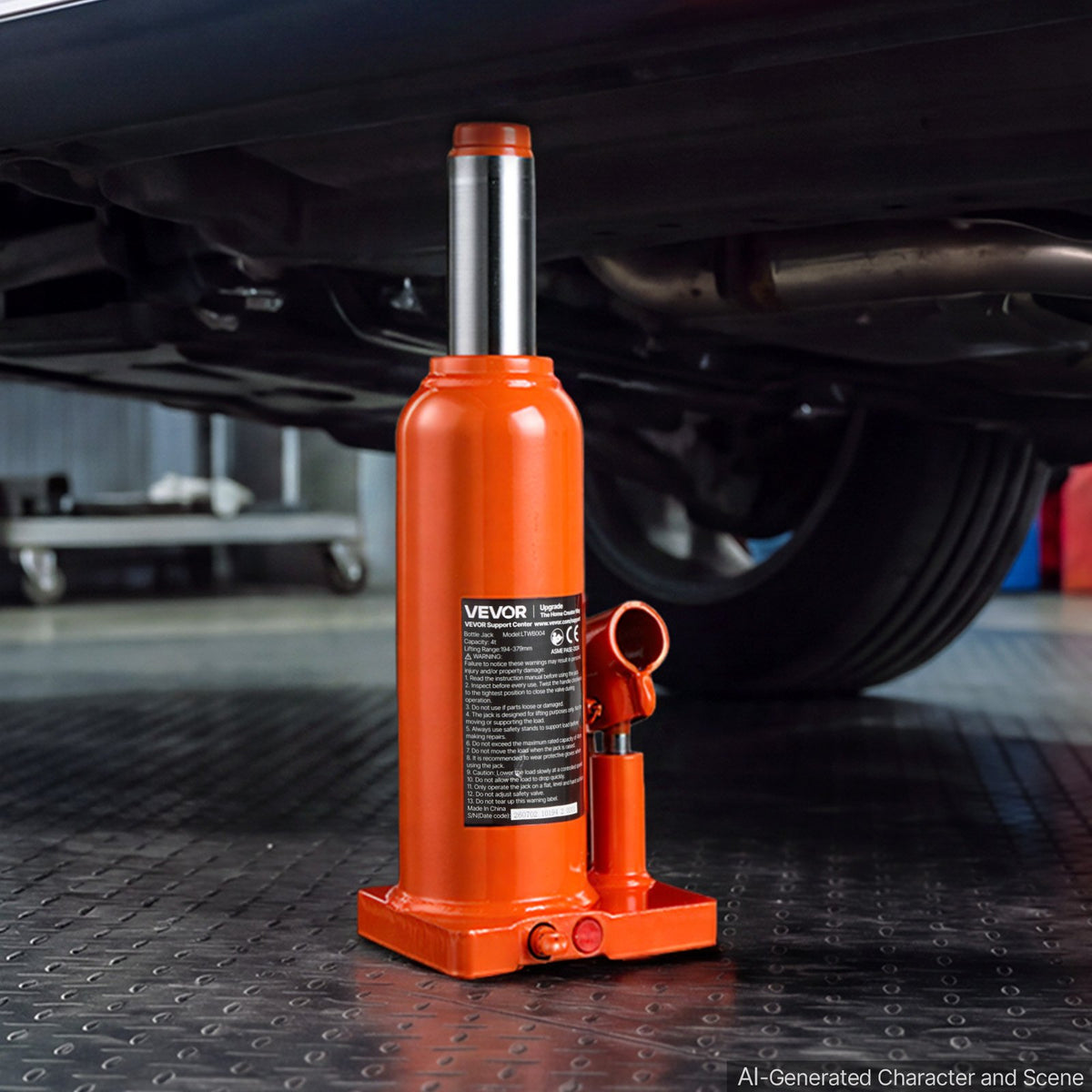 VEVOR Hydraulic Bottle Jack 10 Ton (22046.2 lbs) 9.06"-17.32" Lifting Range, for Heavy-Duty Pickup Truck, Truck, Large SUV, Auto Repair and House Lift, Multi-Directional Welded Jack with Long Handle - DXPSQJD10TZJDFA9A001V0 - view 9
