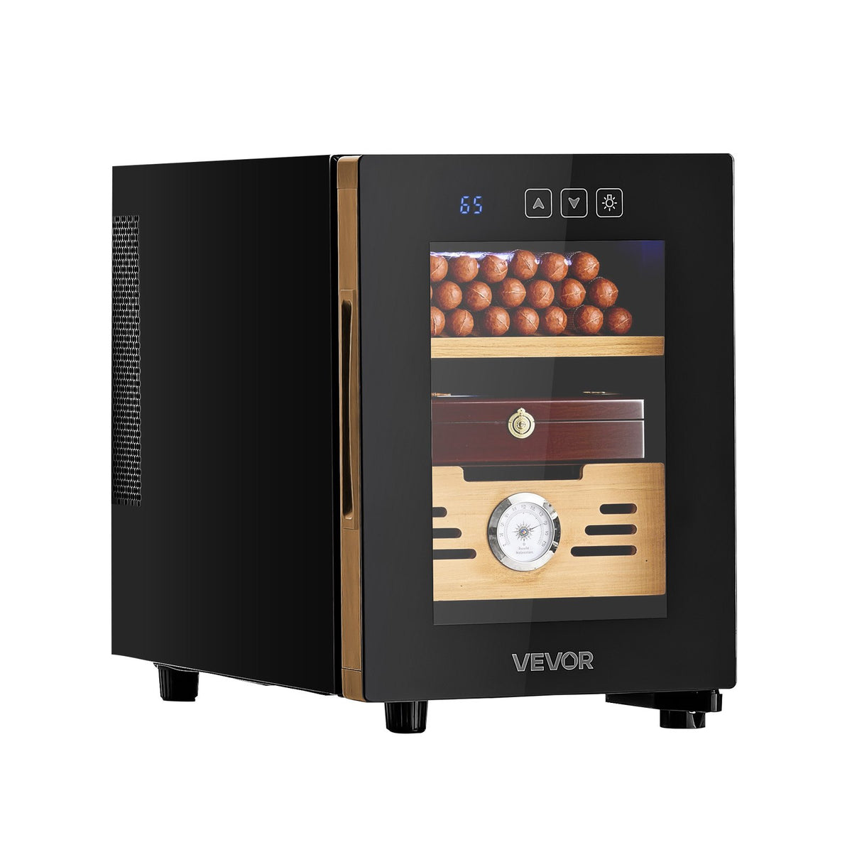 VEVOR Electric Humidor, 16L, 100 Counts Electric Cigar Humidor Cabinet with Cooling Temperature Control, Spanish Cedar Wood Shelves & Drawers, Mechanical Hygrometer, 2 Layers, Cooler for Household - DXQBSJBDTZL1PQ3ZS001V1 - view 1