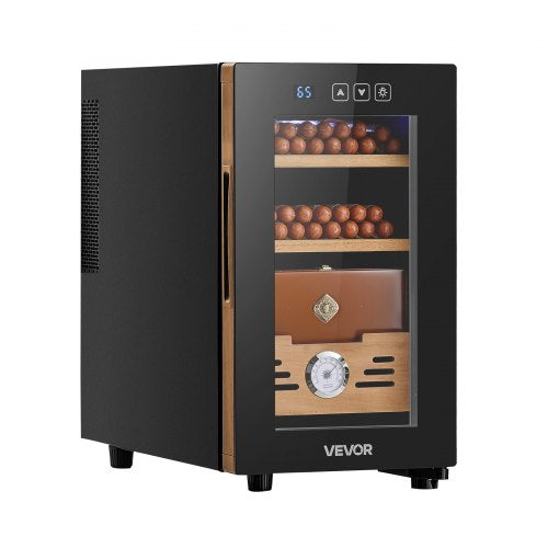 VEVOR Electric Humidor, 23L, 150 Counts Electric Cigar Humidor Cabinet with Cooling Temperature Control, Spanish Cedar Wood Shelves & Drawers, Mechanical Hygrometer, 3 Layers, Cooler for Household - DXQBSJBDTZL2IU3T6001V1 - view 2